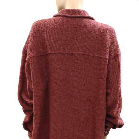 By Anthropologie Knit Shacket Shirt Tunic Top Long Sleeve Buttondown L 275697 - Picture 8 of 9